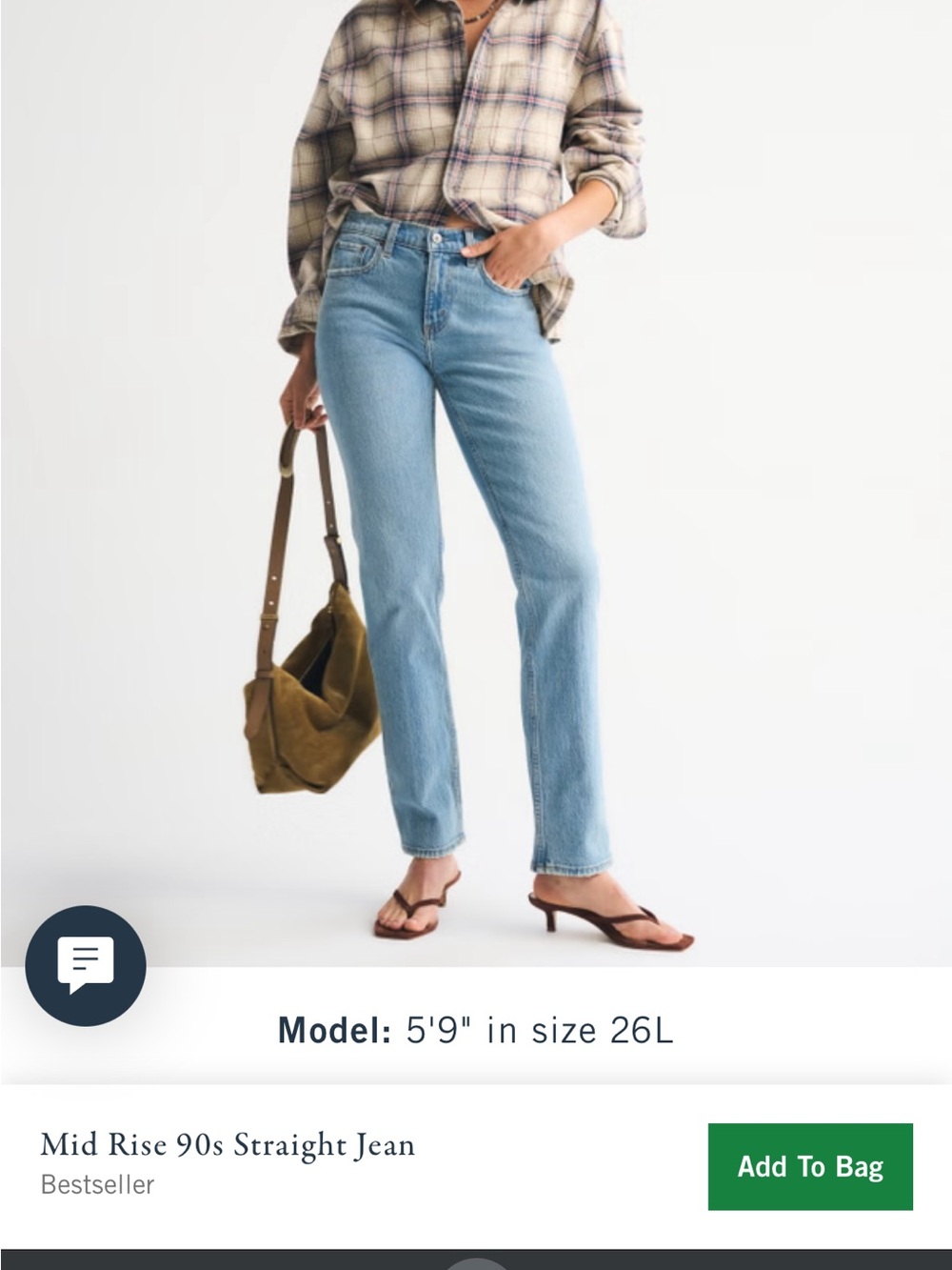 Abercrombie Mid-Rise 90s Straight Jeans NWT